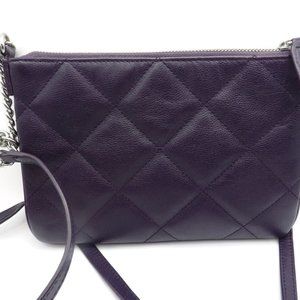 Small Talbot's Cross Body/ Quilted Leather/ Dark Navy Blue/Chain & Leather Strap